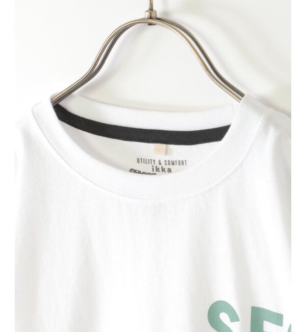 ikka kids「7分袖レイヤードロゴTシャツ（120~160cm）」|Tシャツ・カットソー|