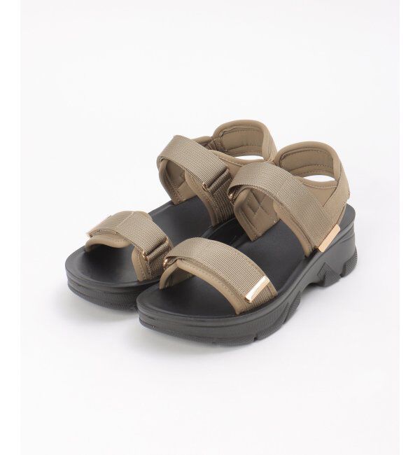 ikka「ベルクロダブルベルトサンダル」|その他|グレージュ