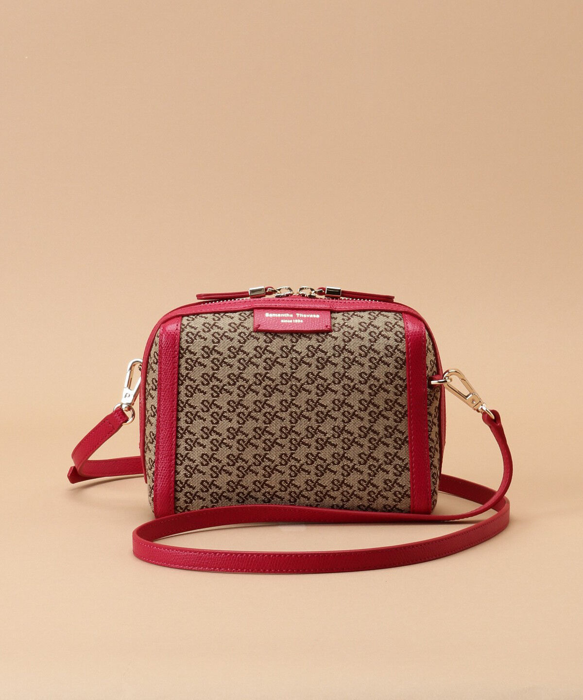 Samantha Thavasa「ST Jacquard ポシェットカレ」|ショルダー・メッセンジャー|ピンク