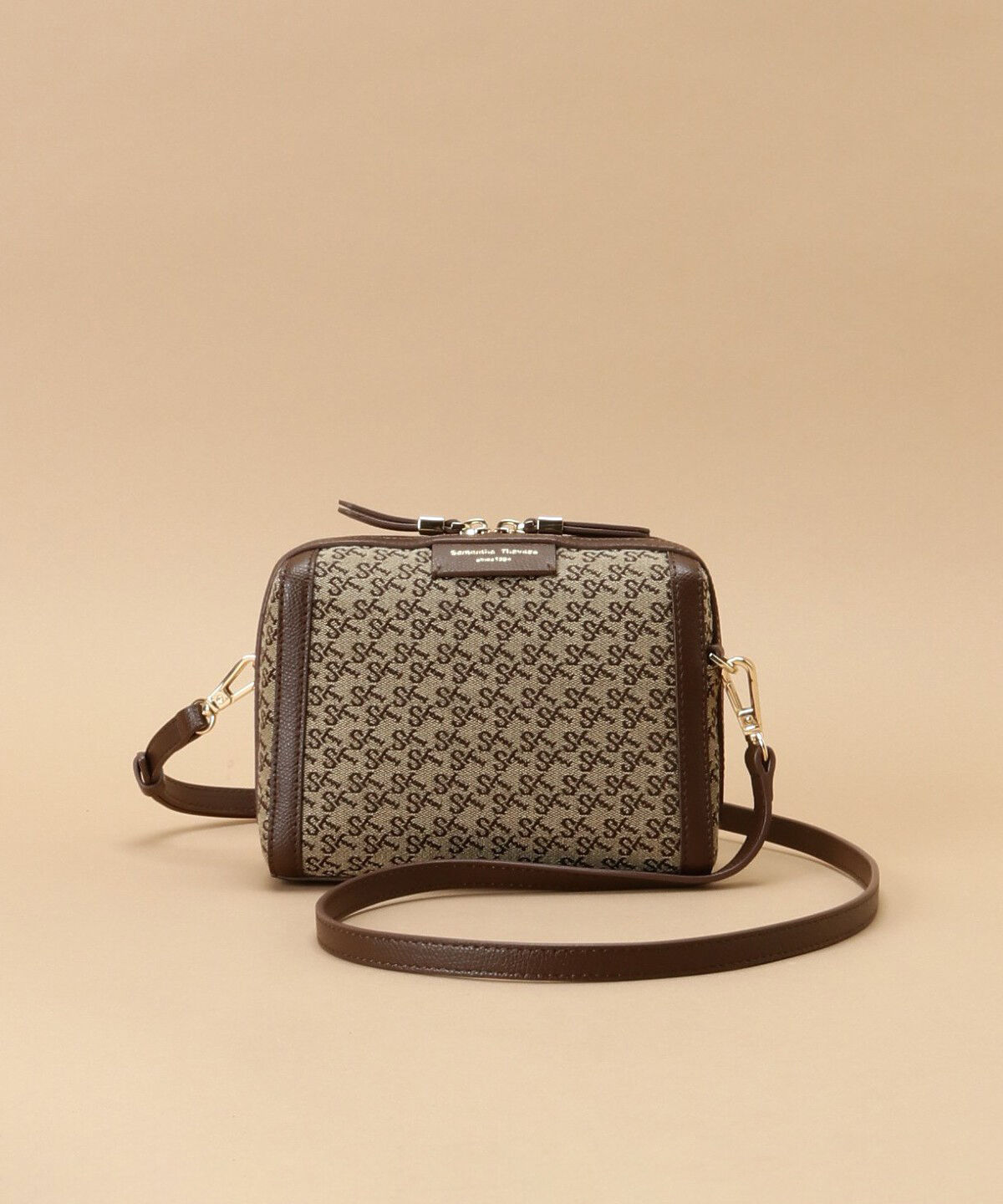 Samantha Thavasa「ST Jacquard ポシェットカレ」|ショルダー・メッセンジャー|ブラウン