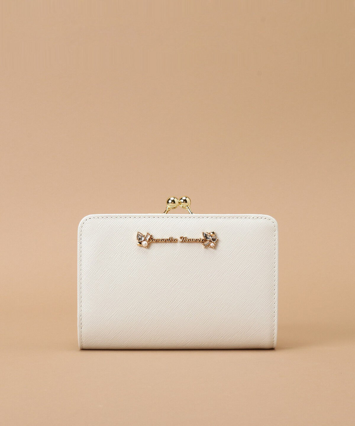 Samantha Thavasa「ラメレザービジュー 口金折財布」|財布|ホワイト
