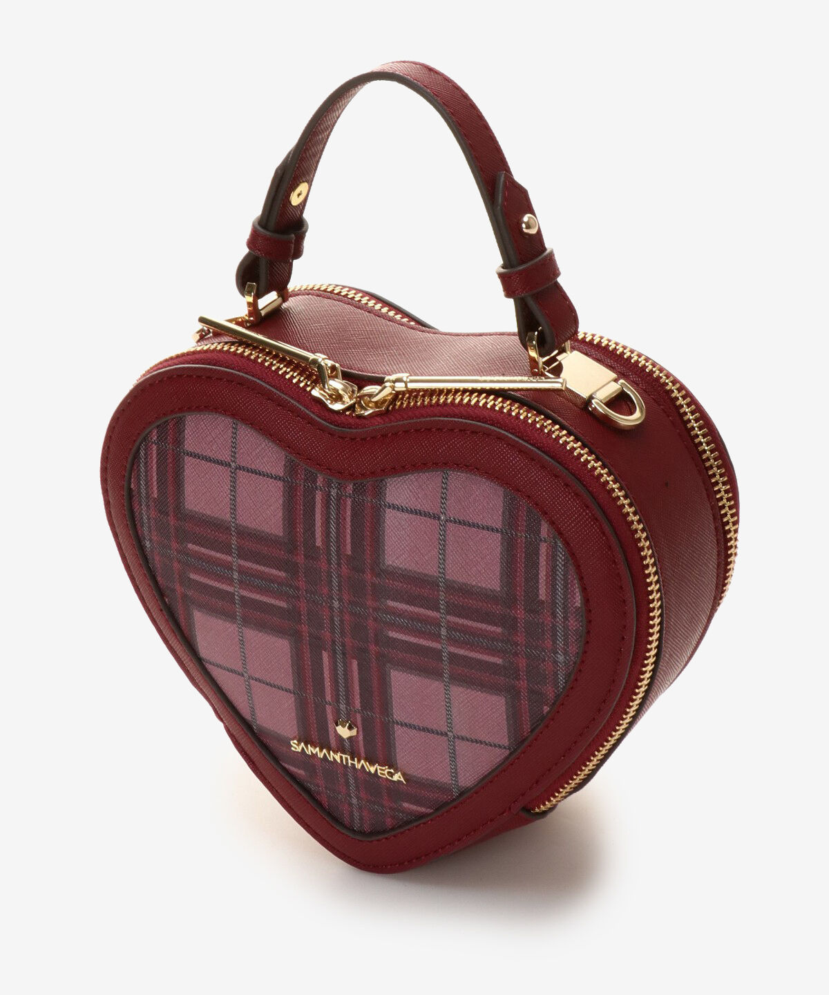 Samantha Vega「チェック柄ハートモチーフバッグ」|ハンドバッグ|