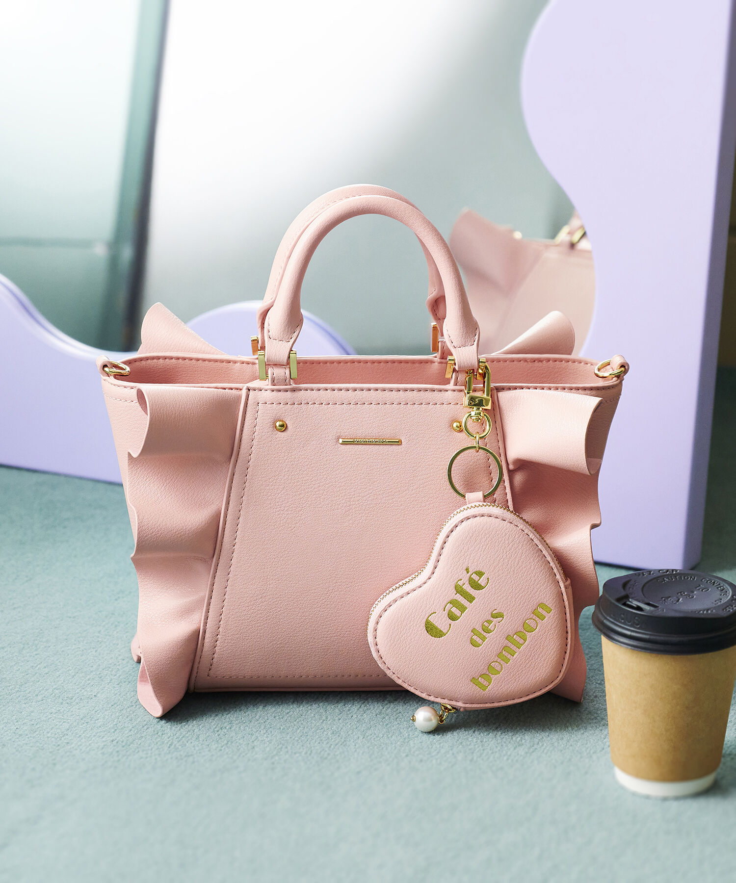 Samantha Vega「ハートポーチ付フリルトート」|ハンドバッグ|