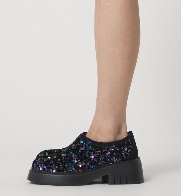 ODETTE E ODILE「＜SY＞ ラウンド スリッポン スパンコール フラット55&uarr;」|スリッポン|