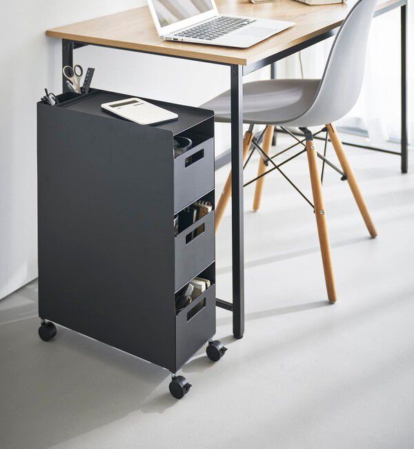 Style for Living「＜tower＞収納バスケットワゴン 3段」|その他|BLACK