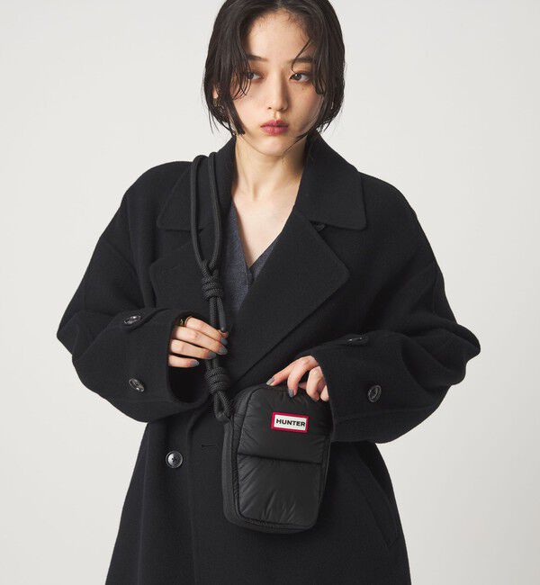 UNITED ARROWS green label relaxing「＜HUNTER＞イントレピッド エクストラ パフド フォンポーチ」|ショルダー・メッセンジャー|BLACK