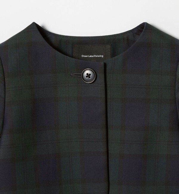 UNITED ARROWS green label relaxing「TRW ブラックウォッチ ボレロ / キッズ 110cm-130cm」|ノーカラージャケット|