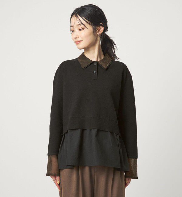 UNITED ARROWS green label relaxing「ポロニット ドッキング プルオーバー」|ニット・セーター|