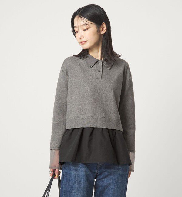 UNITED ARROWS green label relaxing「ポロニット ドッキング プルオーバー」|ニット・セーター|