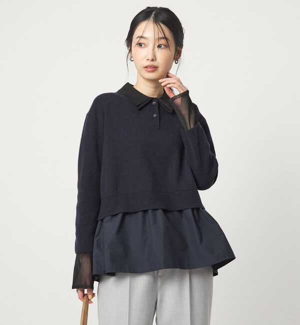 UNITED ARROWS green label relaxing「ポロニット ドッキング プルオーバー」|ニット・セーター|