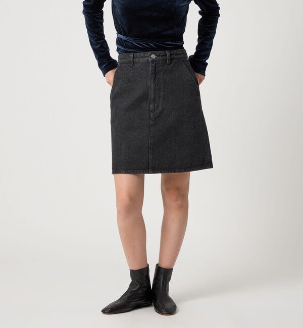 STEVEN ALAN「＜Steven Alan＞13OZ デニム ミニスカート」|スカート|BLACK