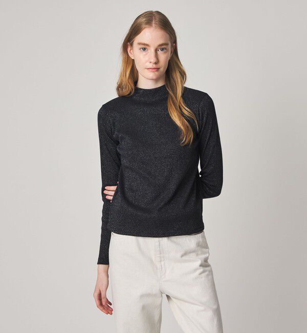 STEVEN ALAN「＜Steven Alan＞ラメ ボトルネック プルオーバー」|Tシャツ・カットソー|NAVY