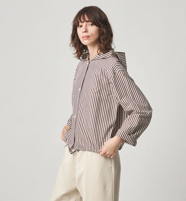 STEVEN ALAN「＜Steven Alan＞コットン キュプラ ストライプ フード シャツ」|シャツ・ブラウス|
