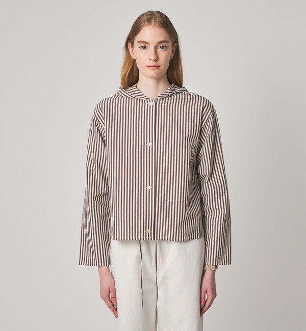 STEVEN ALAN「＜Steven Alan＞コットン キュプラ ストライプ フード シャツ」|シャツ・ブラウス|