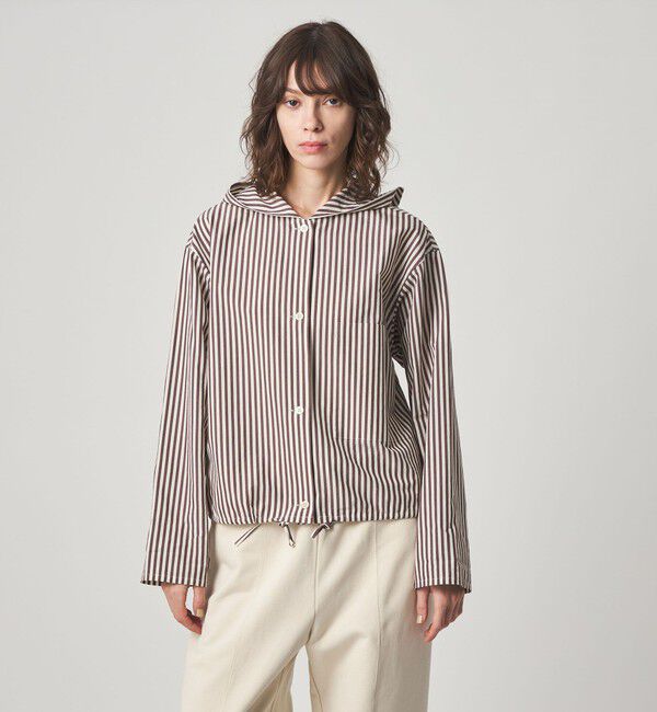 STEVEN ALAN「＜Steven Alan＞コットン キュプラ ストライプ フード シャツ」|シャツ・ブラウス|