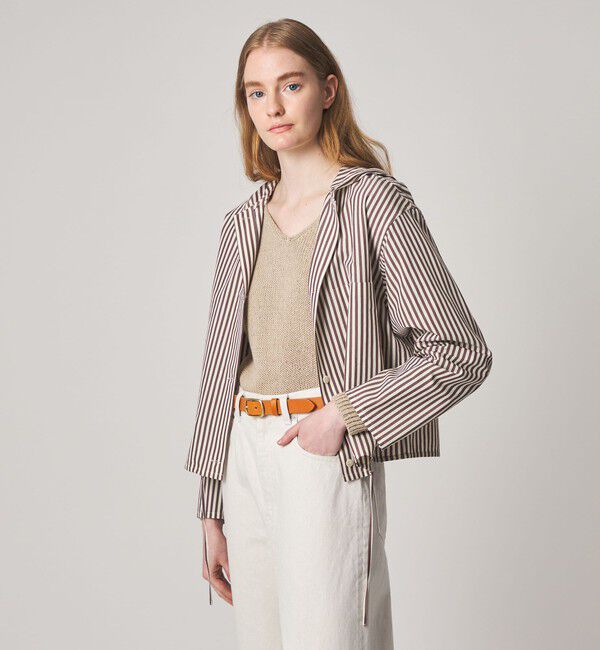 STEVEN ALAN「＜Steven Alan＞コットン キュプラ ストライプ フード シャツ」|シャツ・ブラウス|