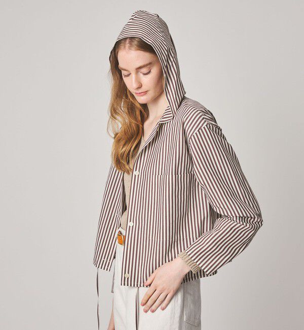 STEVEN ALAN「＜Steven Alan＞コットン キュプラ ストライプ フード シャツ」|シャツ・ブラウス|