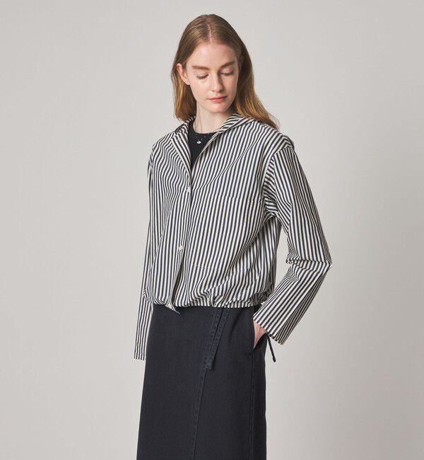 STEVEN ALAN「＜Steven Alan＞コットン キュプラ ストライプ フード シャツ」|シャツ・ブラウス|