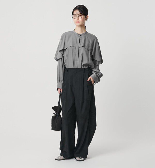 BEAUTY&YOUTH UNITED ARROWS「【WEB限定 Wardrobe DAILY MINIMAL】フリルレイヤーブラウス ウォッシャブル」|シャツ・ブラウス|
