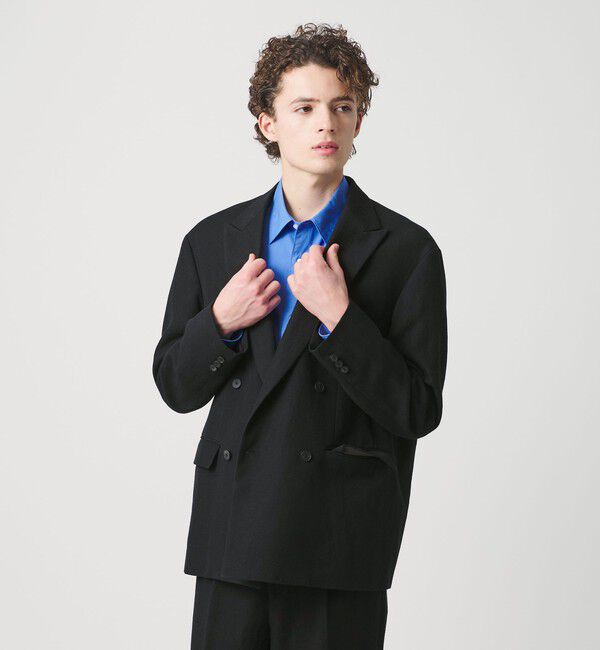 BEAUTY&YOUTH UNITED ARROWS「スリーク ウール リネン ダブル ジャケット セットアップ対応」|テーラードジャケット|