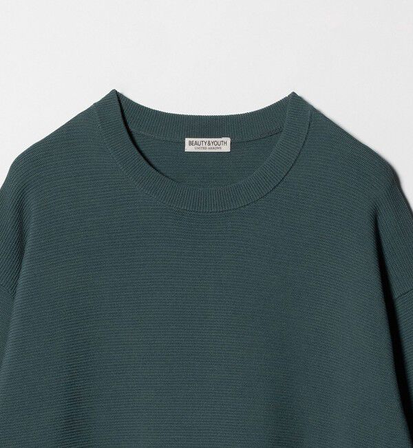 BEAUTY&YOUTH UNITED ARROWS「パール ステッチ フォルム クルーネック ニット ウォシャブル」|ニット・セーター|
