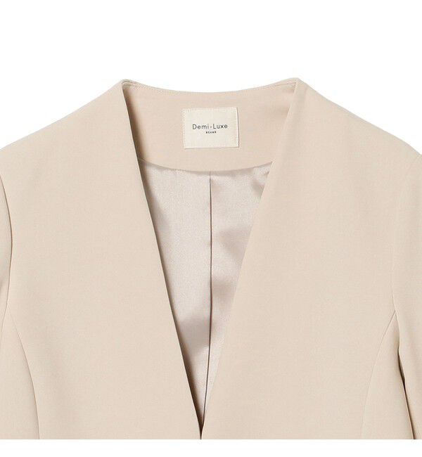 Demi-Luxe BEAMS 「トリアセ カラーレスジャケット＊」|ノーカラージャケット|