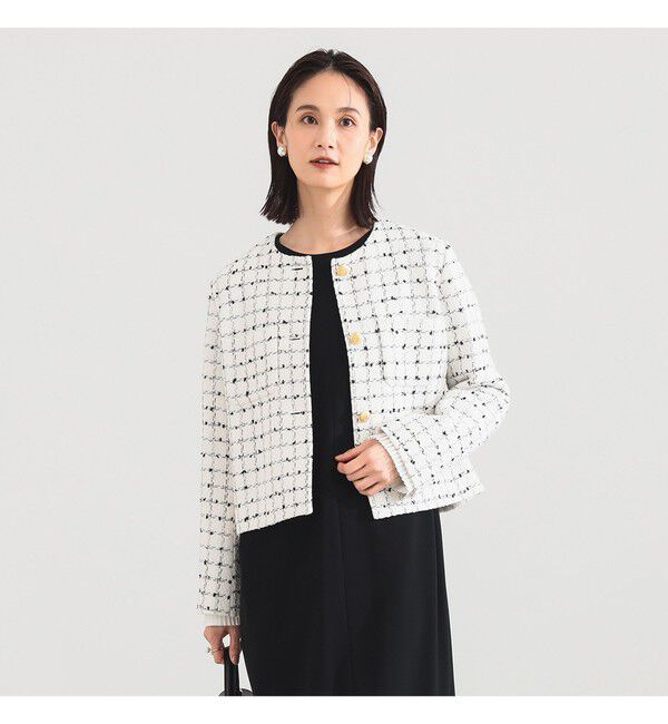 Demi-Luxe BEAMS 「ツイード ノーカラー ジャケット＊」|ダッフルコート|