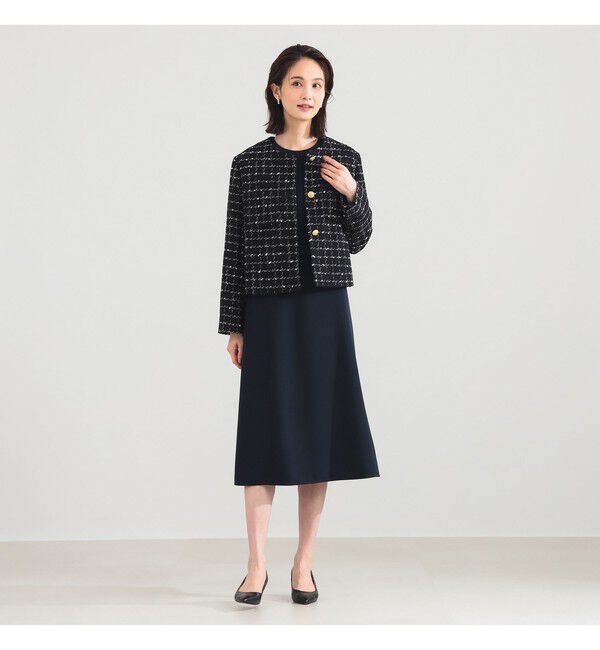 Demi-Luxe BEAMS 「ツイード ノーカラー ジャケット＊」|ダッフルコート|