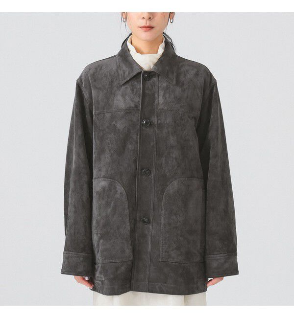 Ray BEAMS 「フェイク スエード ハーフ コート」|ダッフルコート|