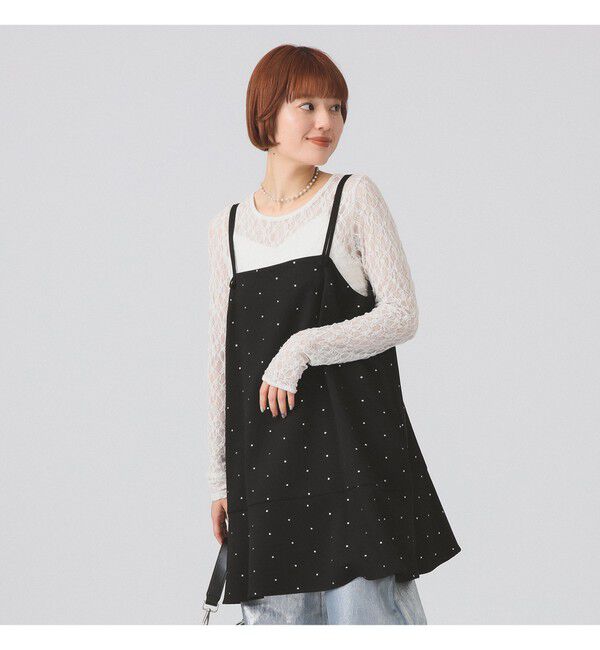 Ray BEAMS 「ドットプリント ミニ キャミワンピース」|ワンピース|