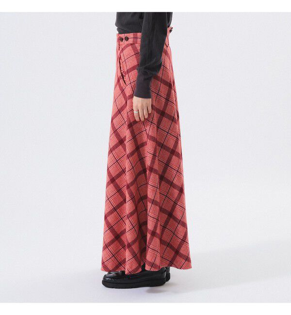BEAMSBOY「チェック ロング Aライン スカート」|スカート|