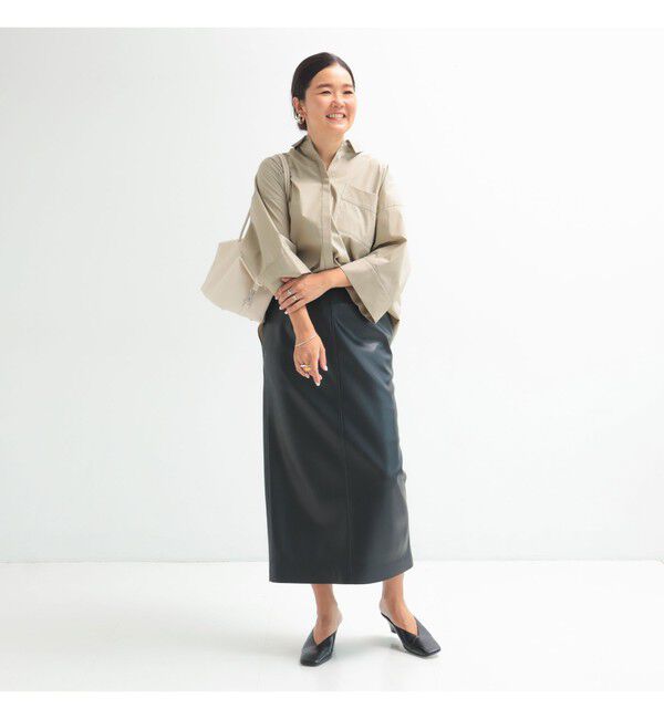 Demi-Luxe BEAMS 「フェイクレザー セミタイトスカート」|スカート|