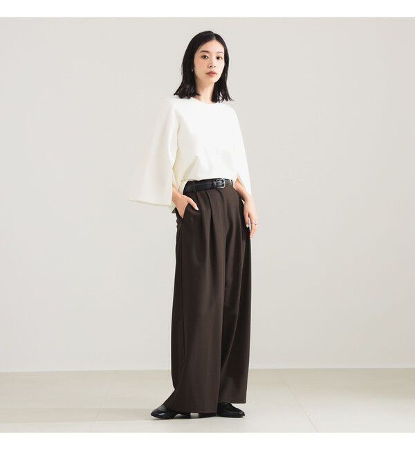 Demi-Luxe BEAMS 「レーヨン ナイロン ポンチスリット プルオーバー」|Tシャツ・カットソー|