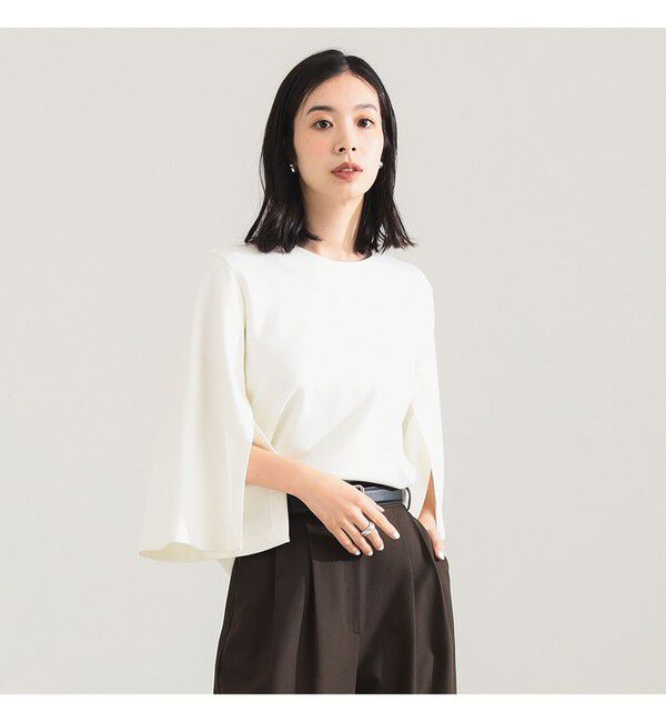 Demi-Luxe BEAMS 「レーヨン ナイロン ポンチスリット プルオーバー」|Tシャツ・カットソー|