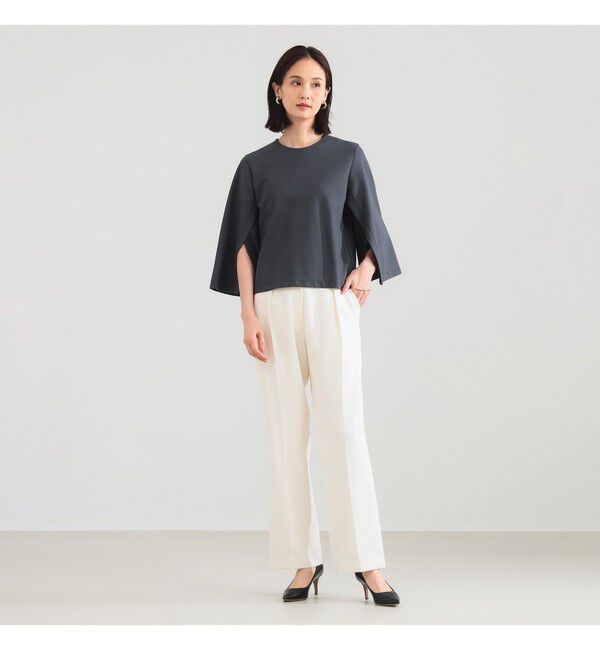 Demi-Luxe BEAMS 「レーヨン ナイロン ポンチスリット プルオーバー」|Tシャツ・カットソー|