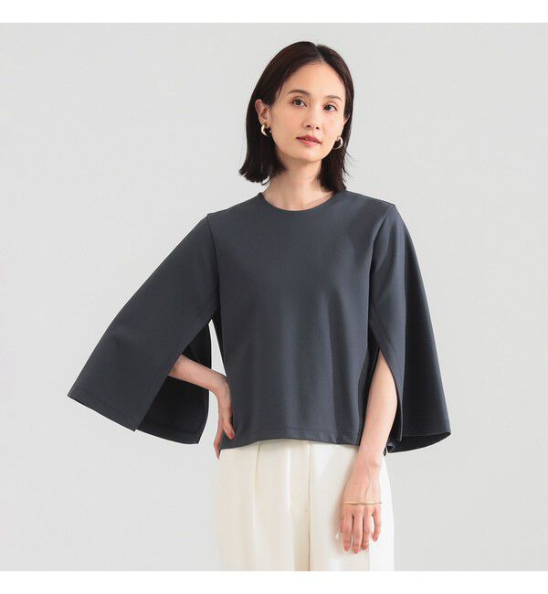 Demi-Luxe BEAMS 「レーヨン ナイロン ポンチスリット プルオーバー」|Tシャツ・カットソー|