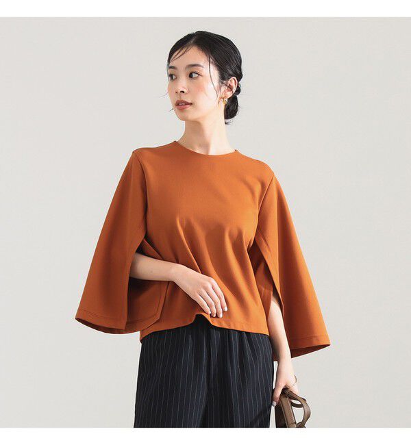 Demi-Luxe BEAMS 「レーヨン ナイロン ポンチスリット プルオーバー」|Tシャツ・カットソー|