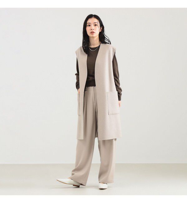 Demi-Luxe BEAMS 「リバー ロングジレ」|ダウン|BEIGE&times;OFF WHITE