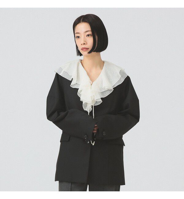 Ray BEAMS 「ノーカラー ビッグ ジャケット」|ノーカラージャケット|