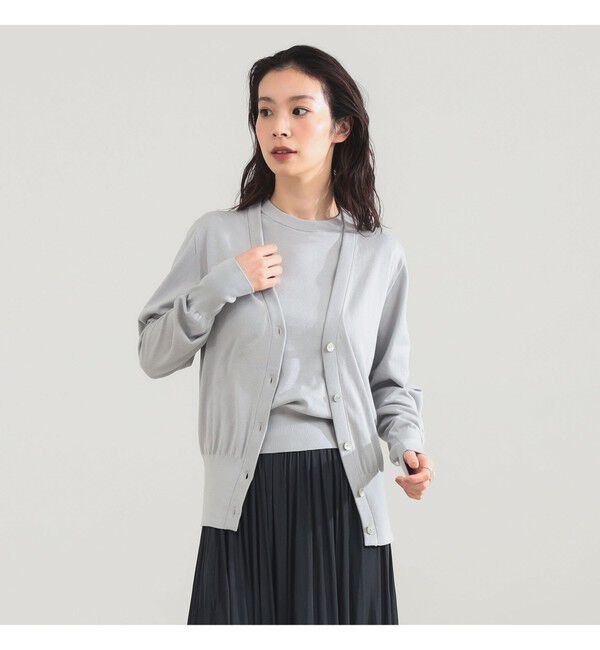 Demi-Luxe BEAMS 「AK+1 / 16ゲージ スビンコットン Vネック カーディガン」|ニット・セーター|