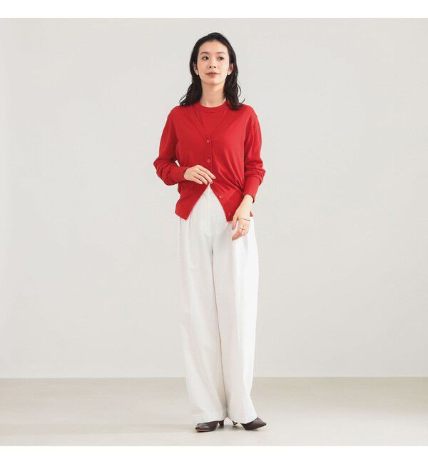 Demi-Luxe BEAMS 「AK+1 / 16ゲージ スビンコットン Vネック カーディガン」|ニット・セーター|