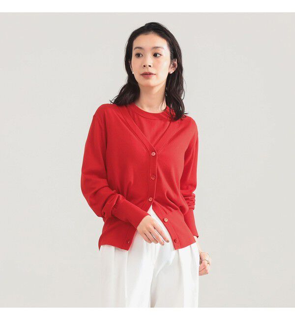 Demi-Luxe BEAMS 「AK+1 / 16ゲージ スビンコットン Vネック カーディガン」|ニット・セーター|