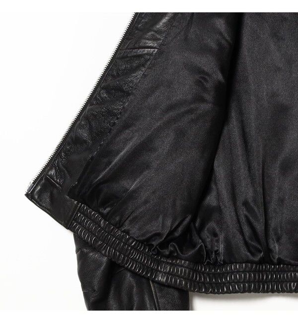 BEAMS「ユーズド加工 レザー ショートブルゾン」|ブルゾン・スタジャン|