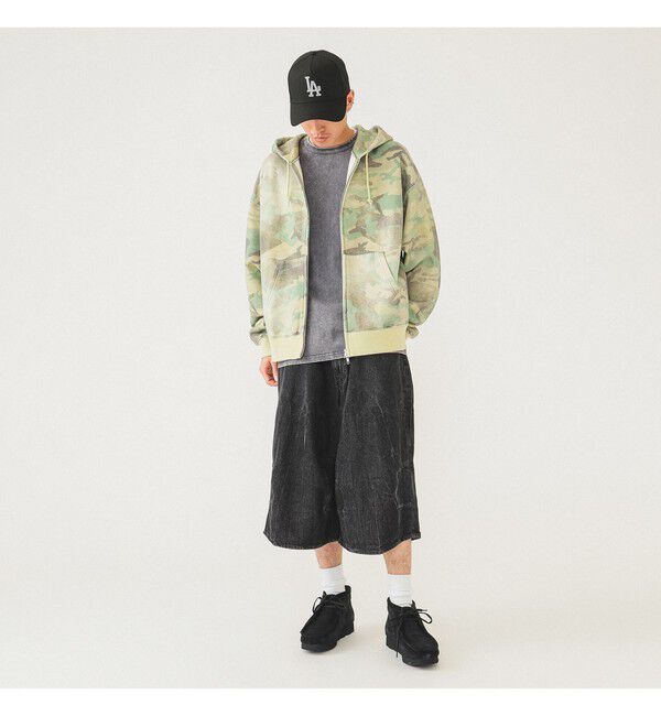 BEAMS「5ポケット クウォーターレングス ワイドデニム」|デニム|