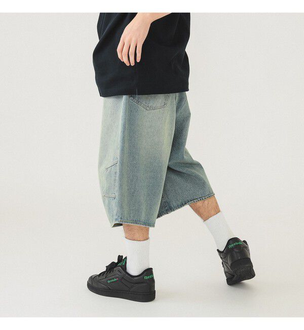 BEAMS「5ポケット クウォーターレングス ワイドデニム」|デニム|