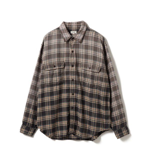 BEAMS「ワイドフィット フェード チェックシャツ」|シャツ・ブラウス|BEIGE