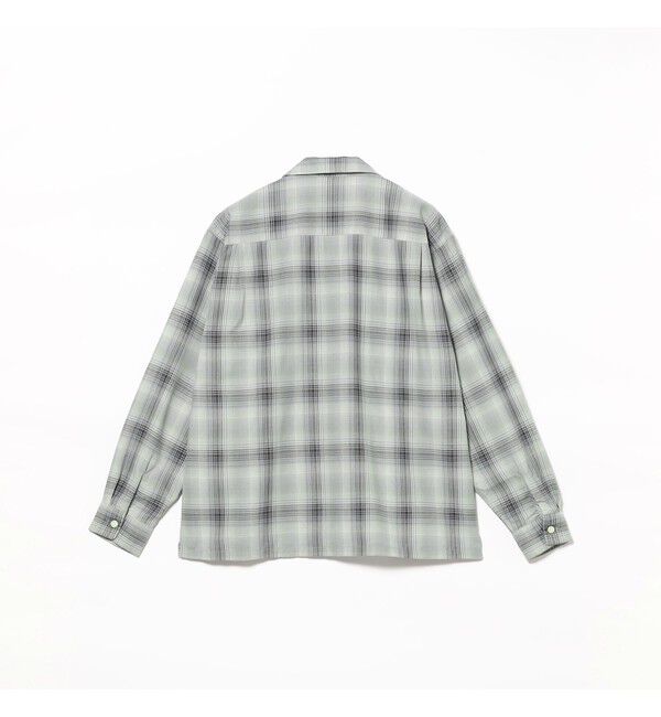 BEAMS「オンブレチェック オープンカラー シャツ」|シャツ・ブラウス|