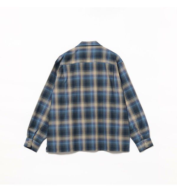 BEAMS「オンブレチェック オープンカラー シャツ」|シャツ・ブラウス|