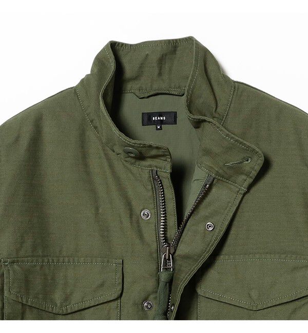 BEAMS「ワイドフィト バックサテン レイヤード M-65 ブルゾン」|ブルゾン・スタジャン|