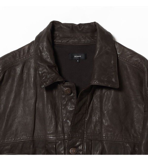 BEAMS「シープレザー ショート ジャケット」|ブルゾン・スタジャン|
